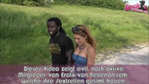 Interracial Sex am See mit einer deutschen Schlampe